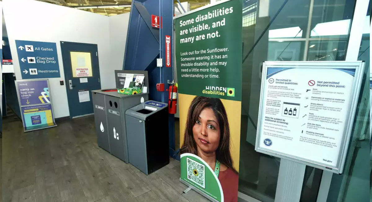 Tweed New Haven airport uses ‘hidden sunflowers’ to help those with unseen disabilities